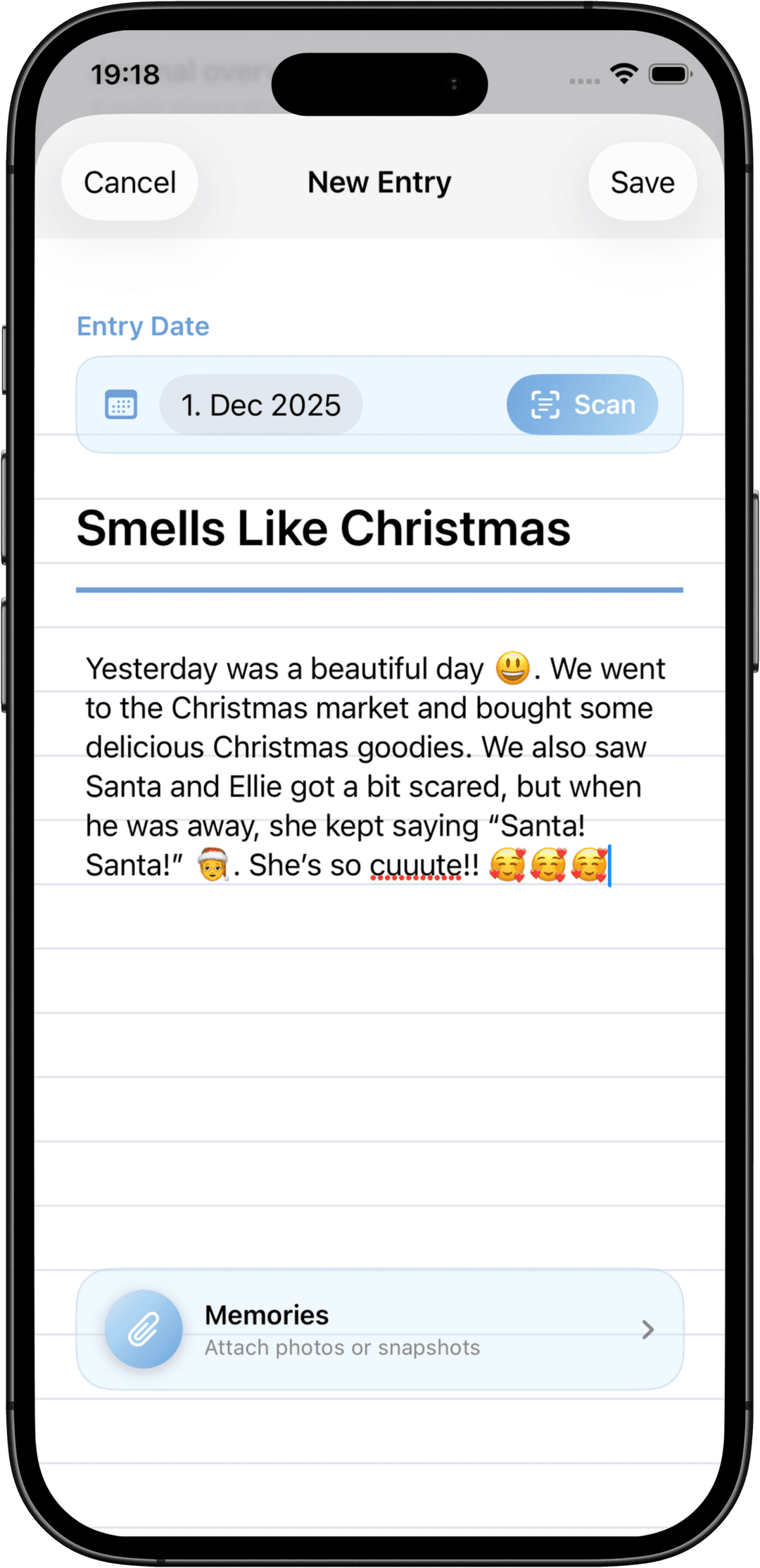 Journaling screenshot